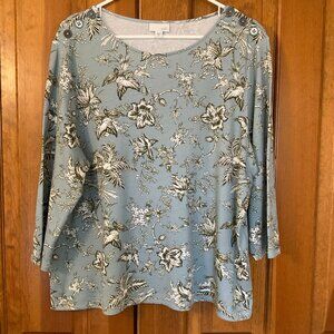 J Jill Women's 3/4 Sleeve Cotton Blend Super Soft Tee - Size XL